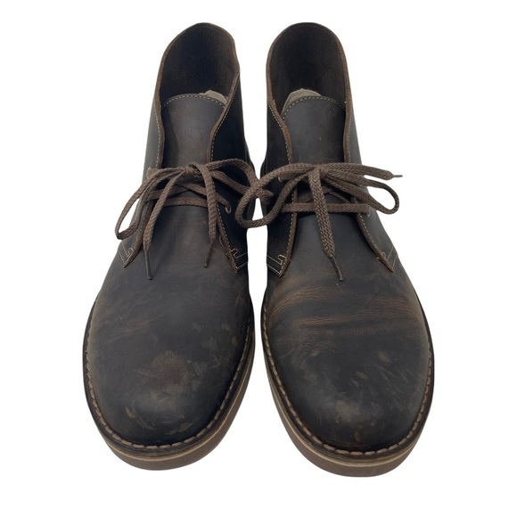 Clarks Bushacre 2 Brown Leather‎ Beeswax Ankle Chukka Casual Boots Size 12 main image 8
